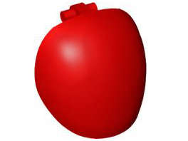 Lego (N) ~ Large Figure Armor Round Smooth with Bar Handle - Free Ends ~ [Red]