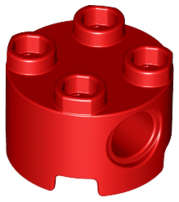 Lego (N) ~ Brick Round 2 x 2 with Pin Holes ~ [Red]