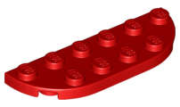 Lego (U) ~ Plate Round Corner 2 x 6 Double ~ [Red]