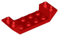Lego (N) ~ Slope Inverted 45 6 x 2 Double with 2 x 4 Cutout ~ [Red]