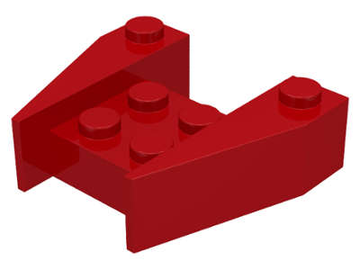 Lego (U) ~ Wedge 3 1/2 x 4 without Stud Notches ~ [Red]