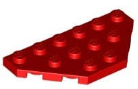 Lego (N) ~ Wedge Plate 3 x 6 Cut Corners ~ [Red]