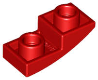 Lego (N) ~ Slope Curved 2 x 1 x 2/3 Inverted ~ [Red]