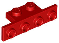 Lego (U) ~ Bracket 1 x 2 - 1 x 4 ~ [Red]