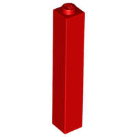 Lego (N) ~ Brick 1 x 1 x 5 - Solid Stud ~ [Red]