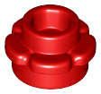 Lego (N) ~ Plate Round 1 x 1 with Flower Edge (5 Petals) ~ [Red]
