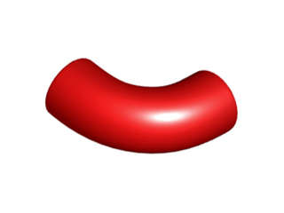 Lego (U) ~ Brick Round 1 x 1 d. 90 degrees Elbow Macaroni - No Stud - Type 2 - Axle Hole ~ [Red]