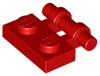 Lego (N) ~ Plate Modified 1 x 2 with Bar Handle on Side - Free Ends ~ [Red]