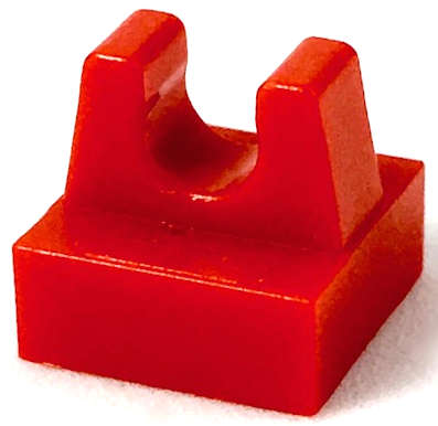 Lego (U) ~ Tile Modified 1 x 1 with Clip ~ [Red]