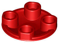 Lego (N) ~ Plate Round 2 x 2 with Rounded Bottom (Boat Stud) ~ [Red]