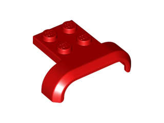 Lego (N) ~ Vehicle Mudguard 4 x 3 x 1 with Arch Curved ~ [Red]