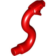 Lego (N) ~ Snake Head with Open Mouth Fangs and Curved Neck with Bar ~ [Red]