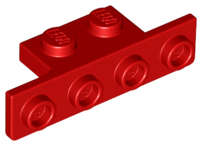 Lego (N) ~ Bracket 1 x 2 - 1 x 4 with Rounded Corners at the Bottom ~ [Red]