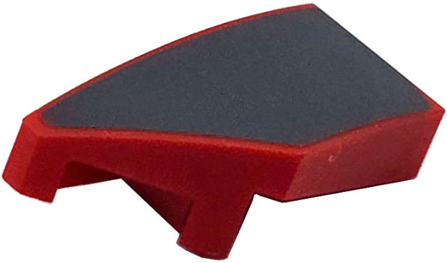 Lego (N) ~ Wedge 2 x 1 x 2/3 Left with Dark Bluish Gray Surface Pattern ~ [Red]