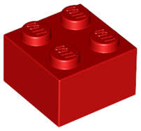 Lego (U) ~ Brick 2 x 2 ~ [Red]