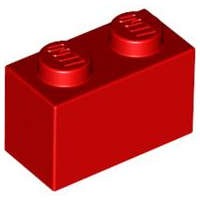 Lego (N) ~ Brick 1 x 2 ~ [Red]
