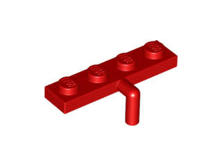 Lego (N) ~ Plate Modified 1 x 4 with Bar Arm Down ~ [Red]