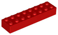 Lego (U) ~ Brick 2 x 8 ~ [Red]