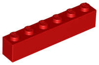 Lego (N) ~ Brick 1 x 6 ~ [Red]