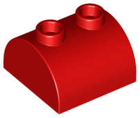 Lego (N) ~ Slope Curved 2 x 2 Double with 2 Hollow Studs ~ [Red]