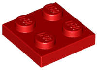 Lego (N) ~ Plate 2 x 2 ~ [Red]