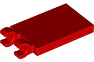 Lego (N) ~ Tile Modified 2 x 3 with 2 Open O Clips ~ [Red]