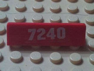 Lego (U) ~ Panel 1 x 4 x 1 with White '7240' Pattern (Sticker) - Set 7240 ~ [Red]