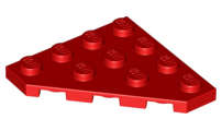 Lego (N) ~ Wedge Plate 4 x 4 Cut Corner ~ [Red]