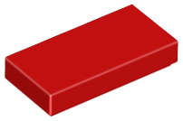 Lego (N) ~ Tile 1 x 2 ~ [Red]