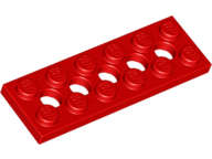 Lego (N) ~ Technic Plate 2 x 6 with 5 Holes ~ [Red]