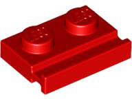 Lego (N) ~ Plate Modified 1 x 2 with Door Rail ~ [Red]