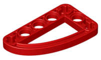 Lego (U) ~ Technic Liftarm Modified L-Shape Quarter Ellipse Thin 3 x 5 ~ [Red]