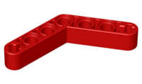 Lego (U) ~ Technic Liftarm Modified Bent Thick 1 x 7 (4 - 4) ~ [Red]