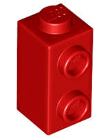 Lego (N) ~ Brick Modified 1 x 1 x 1 2/3 with Studs on Side ~ [Red]