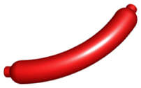Lego (N) ~ Hot Dog / Sausage ~ [Red]