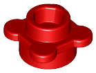 Lego (U) ~ Plate Round 1 x 1 with Flower Edge (4 Knobs / Petals) ~ [Red]
