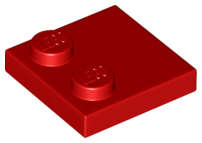 Lego (N) ~ Tile Modified 2 x 2 with Studs on Edge ~ [Red]