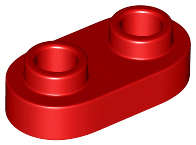 Lego (N) ~ Plate Round 1 x 2 with Open Studs ~ [Red]