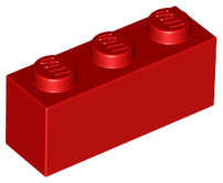 Lego (N) ~ Brick 1 x 3 ~ [Red]