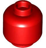 Lego (N) ~ Minifigure Head (Plain) ~ [Red]