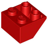 Lego (N) ~ Slope Inverted 45 2 x 2 with Flat Bottom Pin ~ [Red]