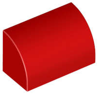 Lego (N) ~ Slope Curved 1 x 2 with Bottom Stud Holder ~ [Red]
