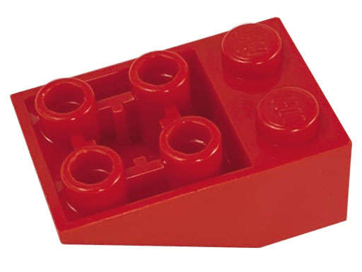 Lego (N) ~ Slope Inverted 33 3 x 2 with Flat Bottom Pin and Connections between Studs ~ [Red]