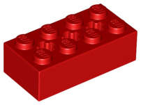 Lego (N) ~ Technic Brick 2 x 4 with 3 Axle Holes ~ [Red]
