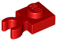 Lego (U) ~ Plate Modified 1 x 1 with Open O Clip Thick (Vertical Grip) ~ [Red]