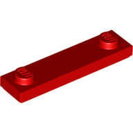 Lego (N) ~ Plate Modified 1 x 4 with 2 Studs with Groove ~ [Red]