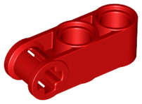 Lego (N) ~ Technic Axle and Pin Connector Perpendicular 3L with 2 Pin Holes ~ [Red]