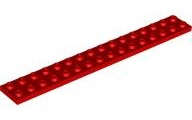 Lego (U) ~ Plate 2 x 16 ~ [Red]