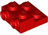 Lego (N) ~ Plate Modified 2 x 2 x 2/3 with 2 Studs on Side - Hollow Bottom Tube ~ [Red]