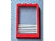 Lego (U) ~ Window 1 x 4 x 5 with Fixed Glass and 5 White Stripes Pattern (Sticker) - Sets 6 ~ [Red]